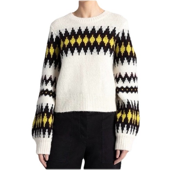 A.L.C. Sweaters - A.L.C. Women's SMALL Badgley Alpaca Wool Blend Fair Isle Sweater Quiet Luxury